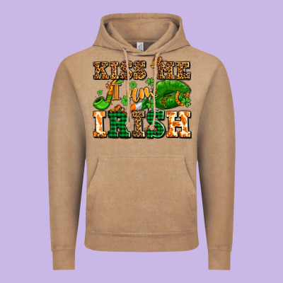 Kiss Me I Am Irish  With Lips And Shamrocks Vintage Hoodie Designed By Adodesignshop