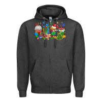Charcoal Heather autism awareness christmas coffee Zipper Hoodie - MaliasSmallBusiness