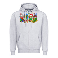 Heather Grey autism awareness christmas coffee Zipper Hoodie - MaliasSmallBusiness