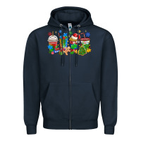 Navy autism awareness christmas coffee Zipper Hoodie - MaliasSmallBusiness