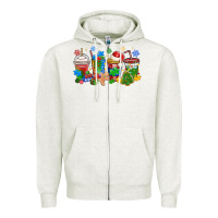 Oatmeal Heather autism awareness christmas coffee Zipper Hoodie - MaliasSmallBusiness