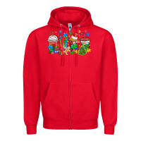 Red autism awareness christmas coffee Zipper Hoodie - MaliasSmallBusiness