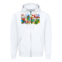 White autism awareness christmas coffee Zipper Hoodie - MaliasSmallBusiness