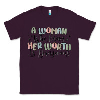 Plum a woman who knows her worth is dangerous Classic Tee - MaliasSmallBusiness
