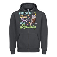 Smoke fueled by iced coffee and anxiety Zipper Hoodie - MaliasSmallBusiness