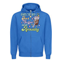 True Royal fueled by iced coffee and anxiety Zipper Hoodie - MaliasSmallBusiness