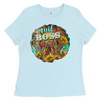 Baby Blue nail boss Ladies Tee - BarkalooDesign