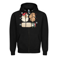 Custom Milk And Cookies With Santa Zipper Hoodie | Teevron