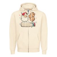 Sandshell custom milk and cookies with santa Zipper Hoodie - MaliasSmallBusiness
