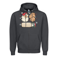 Smoke custom milk and cookies with santa Zipper Hoodie - MaliasSmallBusiness