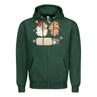 Sports Green custom milk and cookies with santa Zipper Hoodie - MaliasSmallBusiness