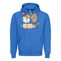 True Royal custom milk and cookies with santa Zipper Hoodie - MaliasSmallBusiness