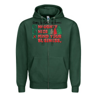 Sports Green dear santa ive been Zipper Hoodie - MaliasSmallBusiness