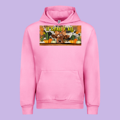 It's Fall Y'all Cow Urban Hoodie Designed By Jasminsmagicworld