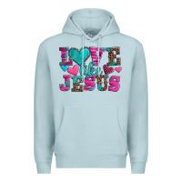 Blue Mist love like jesus valentine's day Premium Hoodie - AdoDesignShop