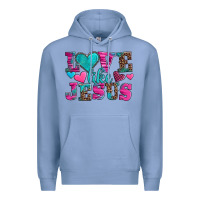 Colony Blue love like jesus valentine's day Premium Hoodie - AdoDesignShop