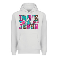Dove Grey love like jesus valentine's day Premium Hoodie - AdoDesignShop
