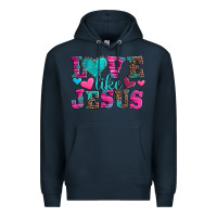 Navy love like jesus valentine's day Premium Hoodie - AdoDesignShop