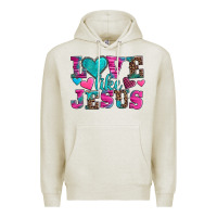 Oatmeal Heather love like jesus valentine's day Premium Hoodie - AdoDesignShop