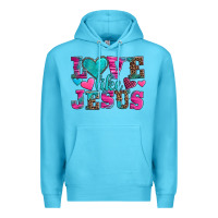 Ocean Blue love like jesus valentine's day Premium Hoodie - AdoDesignShop