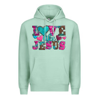 Seafoam love like jesus valentine's day Premium Hoodie - AdoDesignShop