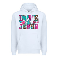 White love like jesus valentine's day Premium Hoodie - AdoDesignShop