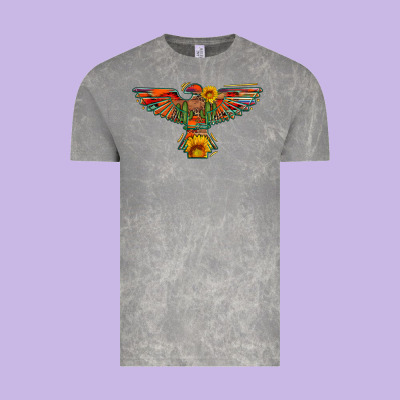Thunderbird  Wild Soul With Sunflower Serape Aztec Vintage Tee Designed By Artiststas