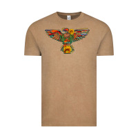 Vintage Coffee thunderbird  wild soul with sunflower serape aztec Vintage Tee - Artiststas