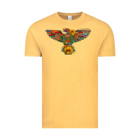 Vintage Mustard thunderbird  wild soul with sunflower serape aztec Vintage Tee - Artiststas