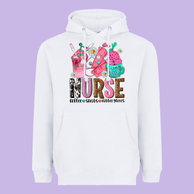 Nurse Coffee Scrubs Rubber Gloves Heavyweight Hoodie Designed By Texasbilliewilder