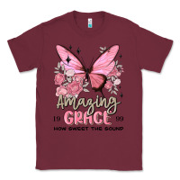 Burgundy amazing grace how sweet the sound butterfly Classic Tee - MaliasSmallBusiness