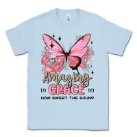 Dusty Blue amazing grace how sweet the sound butterfly Classic Tee - MaliasSmallBusiness