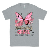 Heather Grey amazing grace how sweet the sound butterfly Classic Tee - MaliasSmallBusiness