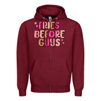 Burgundy fries before guys Zipper Hoodie - MaliasSmallBusiness