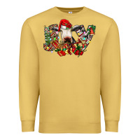Antique Gold christmas joy cow Premium Sweatshirt - CowhideDigitalArt