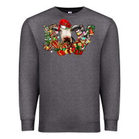 Charcoal Heather christmas joy cow Premium Sweatshirt - CowhideDigitalArt
