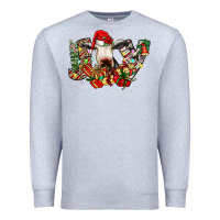 Heather Grey christmas joy cow Premium Sweatshirt - CowhideDigitalArt