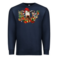Navy christmas joy cow Premium Sweatshirt - CowhideDigitalArt