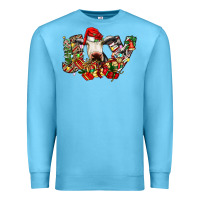 Ocean Blue christmas joy cow Premium Sweatshirt - CowhideDigitalArt