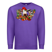 Purple christmas joy cow Premium Sweatshirt - CowhideDigitalArt