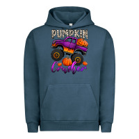 Pigment Midnight Navy pumpkin crusher monster truck Urban Hoodie - Jasminsmagicworld