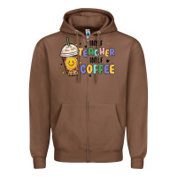 Chestnut half teacher half coffee Zipper Hoodie - MaliasSmallBusiness