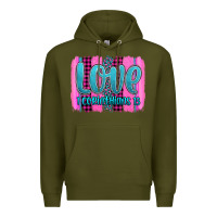 Army Green love corinthians 13 valentine's day brushstroke Premium Hoodie - AdoDesignShop