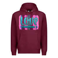 Burgundy love corinthians 13 valentine's day brushstroke Premium Hoodie - AdoDesignShop