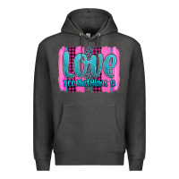 Charcoal Heather love corinthians 13 valentine's day brushstroke Premium Hoodie - AdoDesignShop