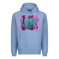 Colony Blue love corinthians 13 valentine's day brushstroke Premium Hoodie - AdoDesignShop