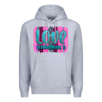 Heather Grey love corinthians 13 valentine's day brushstroke Premium Hoodie - AdoDesignShop