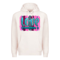 Pale Pink love corinthians 13 valentine's day brushstroke Premium Hoodie - AdoDesignShop