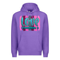 Purple love corinthians 13 valentine's day brushstroke Premium Hoodie - AdoDesignShop