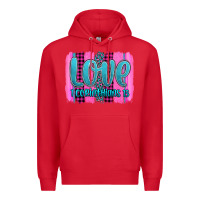 Red love corinthians 13 valentine's day brushstroke Premium Hoodie - AdoDesignShop